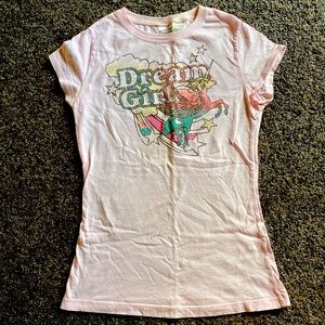 “Dream Girl” Unicorn Pink Babydoll Tee